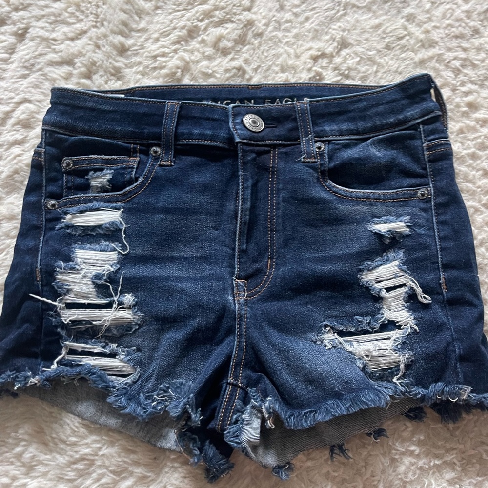 Dark ripped Jean shorts